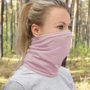 Neck Gaiter Scarf Bandana Mask Multifunctional Use Headband Blindfold Light Pink